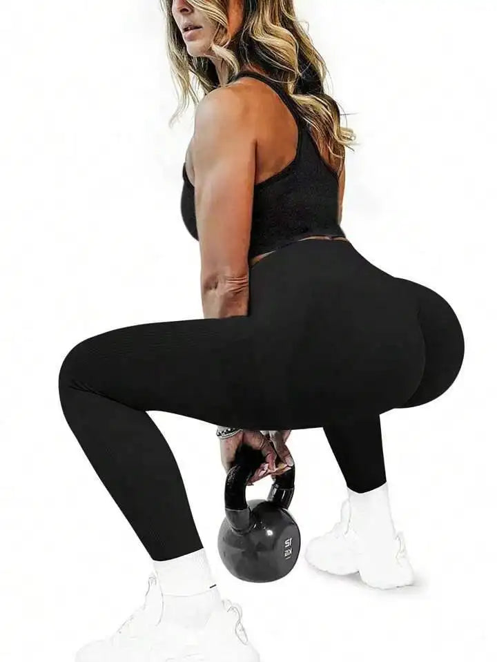 Women's tight yoga seamless pants, solid color multi-color optional, high waist belly-closing exercise running Capri yoga pants, Licras Super Elasticas 2026 para Gym
