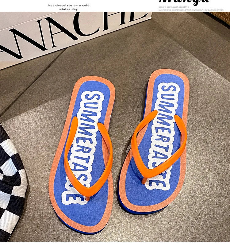 Women's Flip Flops 2025 New Summer Thick Bottom Clip Toe Fashion Beach Slippers Cool Slippers for Women 2026