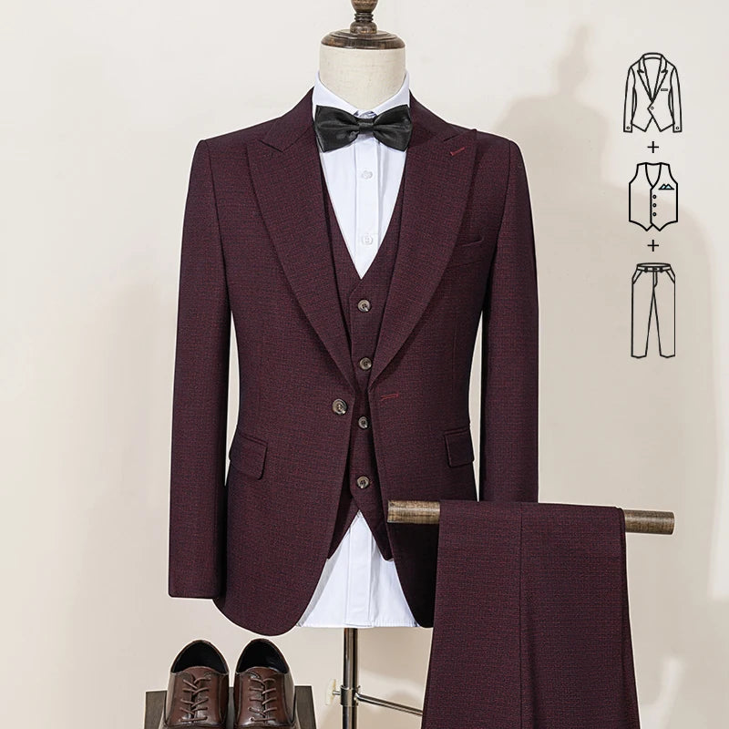 ST Cassy high quality suit men complete 3 pieces luxury Elegant Slim Fit Male Groom Wedding Party Dress Suit Business Office. 2026 Trajes Para Hombre, Bodas, Bautizos, Ocasion Elegante