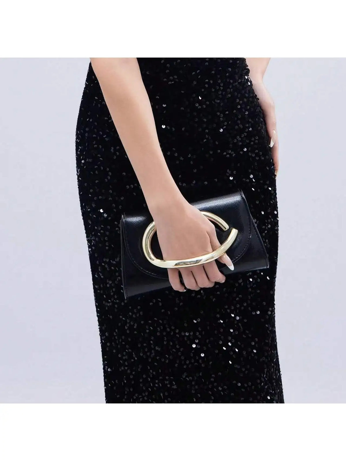 Glamorous Glitter Women's Evening Clutch - Velvet Handbag with Detachable Chain (Party/Prom). 2026