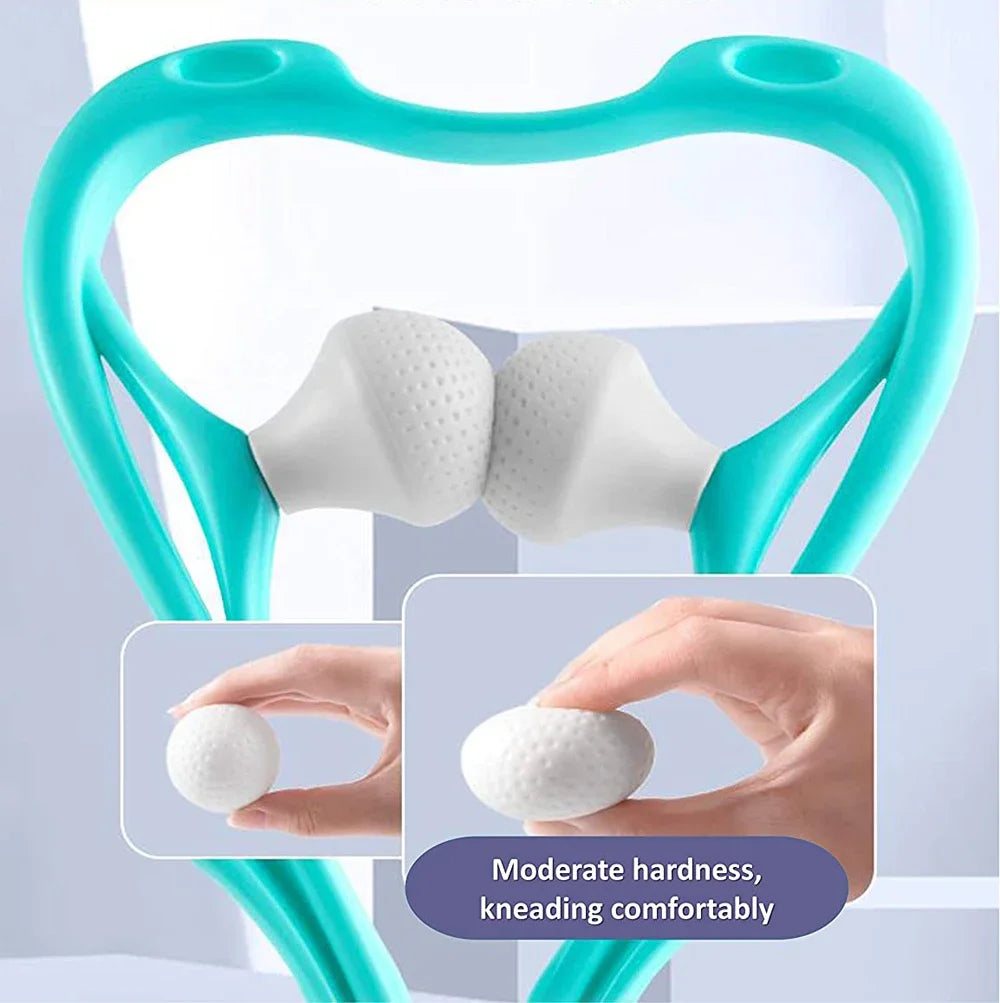 Masajeador de Cuello — Herramienta de Masaje de Doble Presión para Puntos Gatillo, Manual, para Relajar Cuello y Aliviar Dolor de Espalda, Masaje Profundo