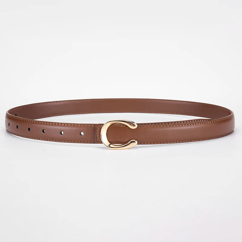High-quality Women's Fashionable Belt C-shaped Buckle Smooth Buckle Temperament Double-sided Gift For Mother Using Belt 2026