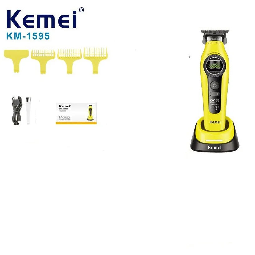 Kemei 1593 1595 Hair Trimmers Professional Barber Hair Clippers F1 -Super Engine External Brushless Motor Hair Cutting Machine 2026