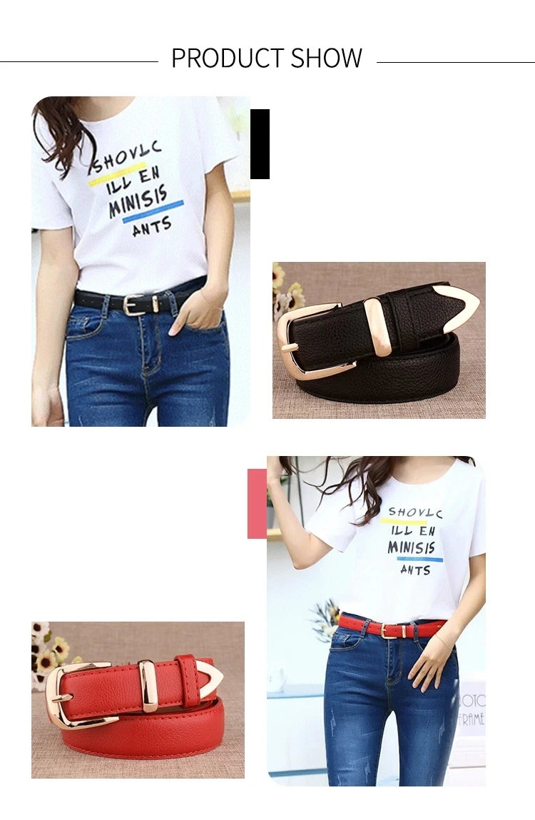 Women's Trousers Belt  Leather Trend White Belt Fashion High Quality Trouser Belts Solid Vintage Pin Buckle Ladies Strap 2026