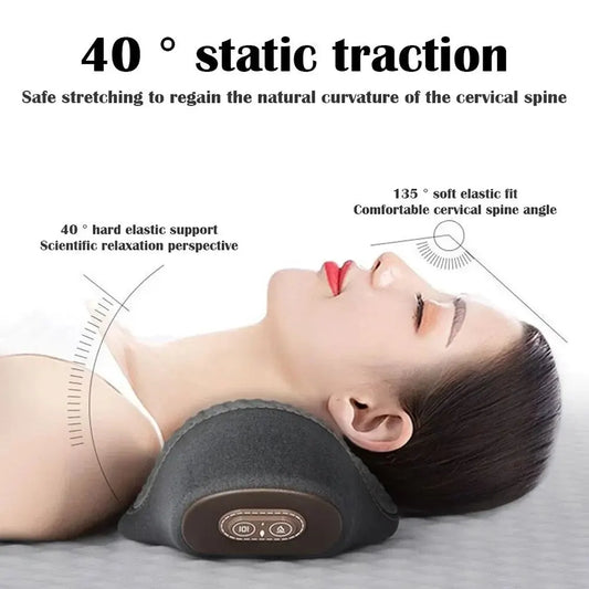 Almohada Masajeadora de Cuello — Eléctrica con Compresión Caliente, Masaje Vibratorio, Almohada Cervical para Dormir y Relajación, Espuma Viscoelástica con Soporte para la Columna