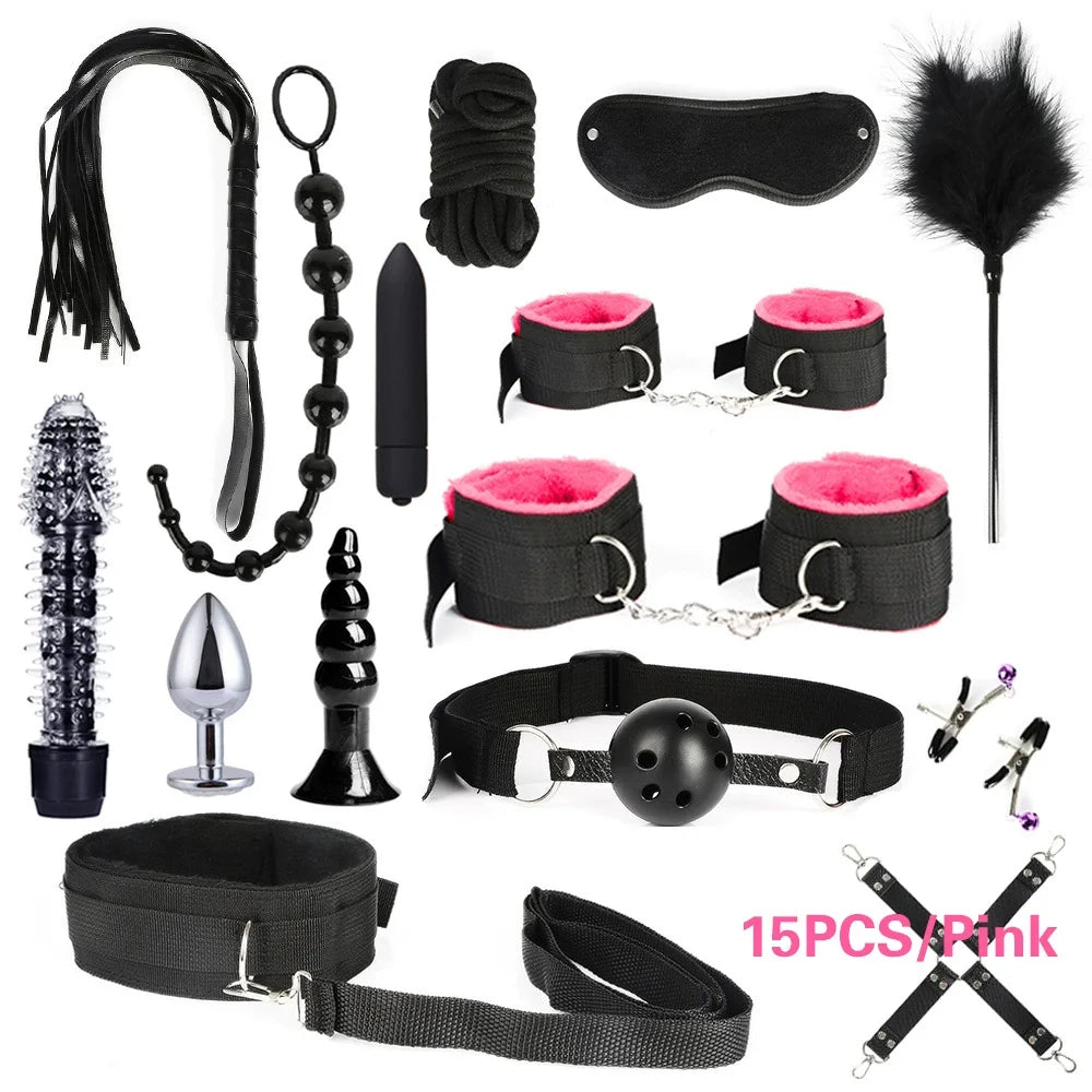 Niusida Sex Products Erotic Toys for Adults BDSM Sex Bondage Set Handcuffs Nipple Clamps Gag Whip Rope Sex Toys For Couples 2026
