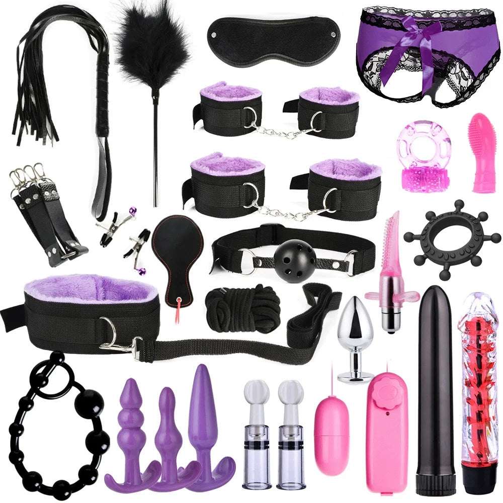 Niusida Sex Products Erotic Toys for Adults BDSM Sex Bondage Set Handcuffs Nipple Clamps Gag Whip Rope Sex Toys For Couples 2026