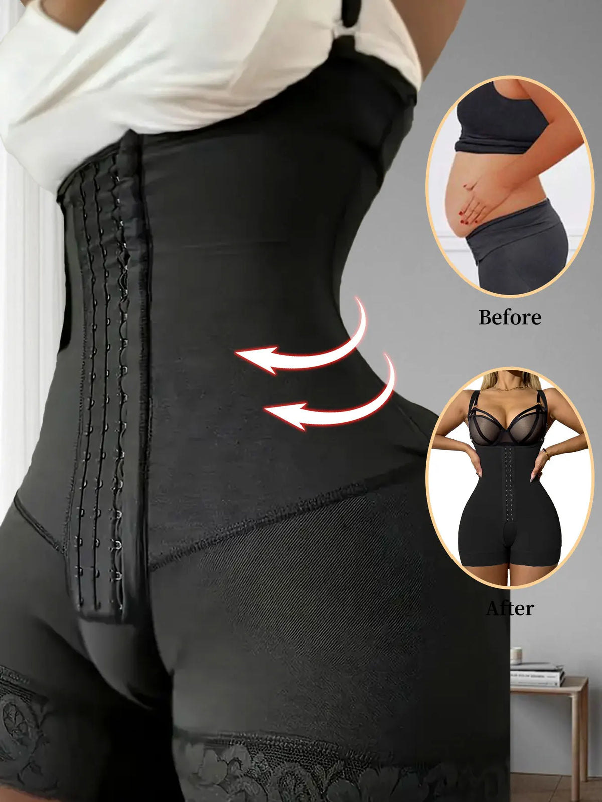 Fajas Postparto para Mujer, Moldeador Corporal de Alta Compresión, Reductor Adelgazante para Mujer, Ropa Interior Sexy, Body Moldeador Push Up. Compresion Extrema Alta