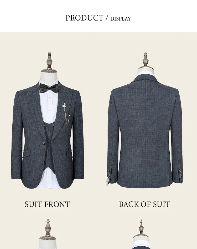 ST Cassy high quality suit men complete 3 pieces luxury Elegant Slim Fit Male Groom Wedding Party Dress Suit Business Office. 2026 Trajes Para Hombre, Bodas, Bautizos, Ocasion Elegante