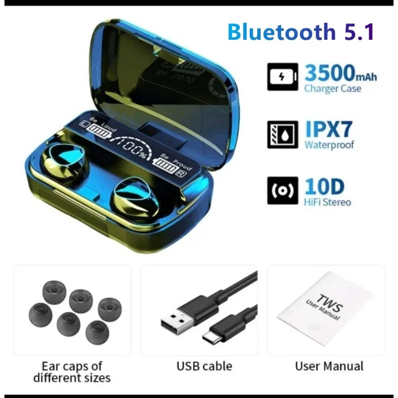 Auriculares Inalámbricos M10 TWS Bluetooth | Sonido Estéreo HD, Estuche de Carga, Waterproof, Micrófono Integrado