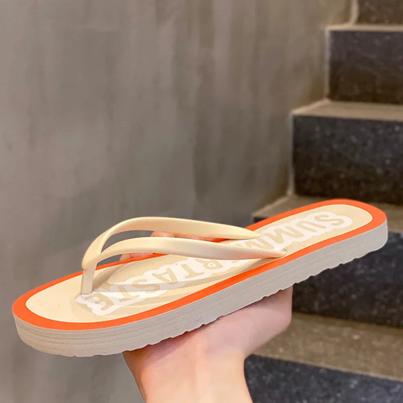 Women's Flip Flops 2025 New Summer Thick Bottom Clip Toe Fashion Beach Slippers Cool Slippers for Women 2026