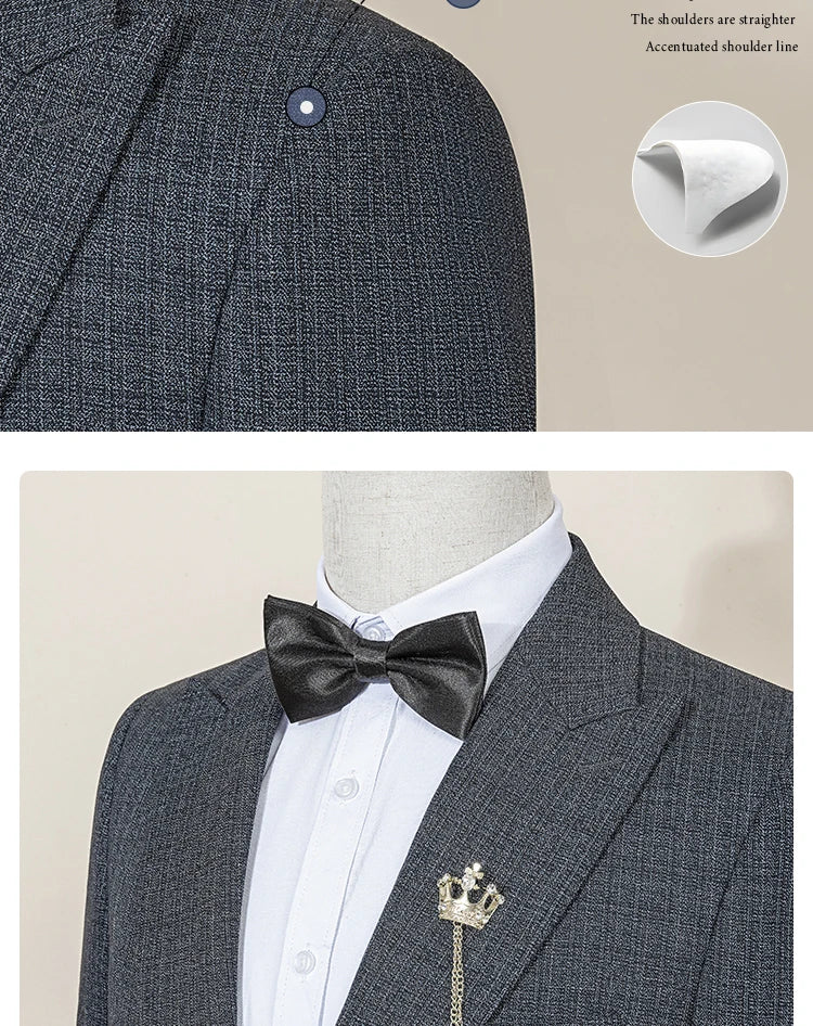 ST Cassy high quality suit men complete 3 pieces luxury Elegant Slim Fit Male Groom Wedding Party Dress Suit Business Office. 2026 Trajes Para Hombre, Bodas, Bautizos, Ocasion Elegante