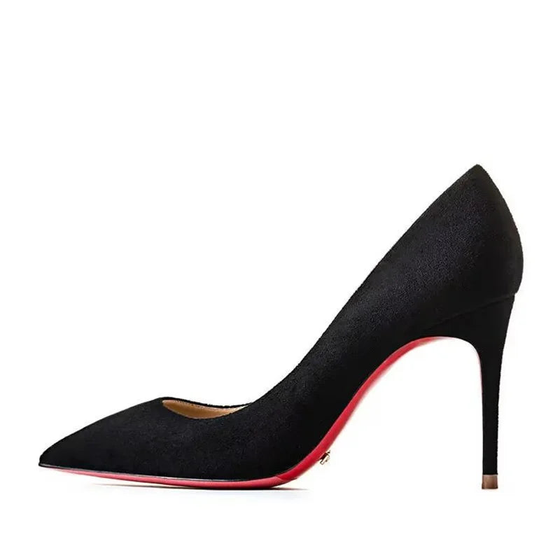 Plus Size 34-44 Sexy Red Shoes Dress Party Wedding High Heels Rubber Bottom Pointed Toe Spring Shallow Women Pumps 2025