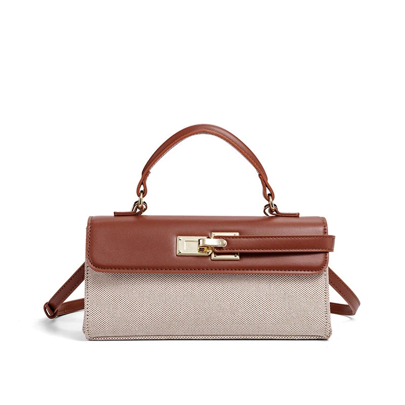 Luxury Brand Women's Lock-lock Handbag Retro High-quality Square Shoulder/crossbody Bag Fashionable High-end burgundy Women' Bag 2026