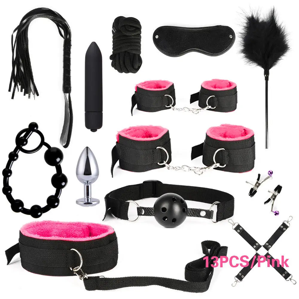 Niusida Sex Products Erotic Toys for Adults BDSM Sex Bondage Set Handcuffs Nipple Clamps Gag Whip Rope Sex Toys For Couples 2026