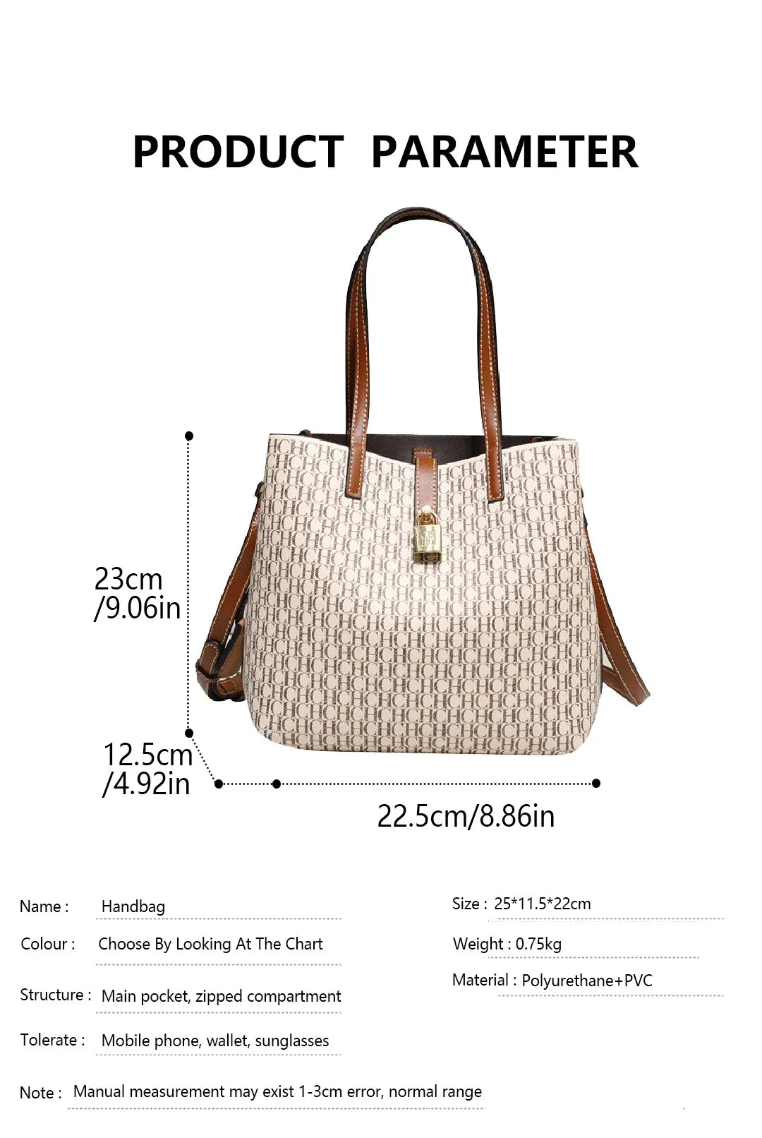 CH Premium Versatile Leather Crossbody Bag Ladies Large Capacity Daily Commuter Tote Bag Letter Print Design Ladies Fashion 2026