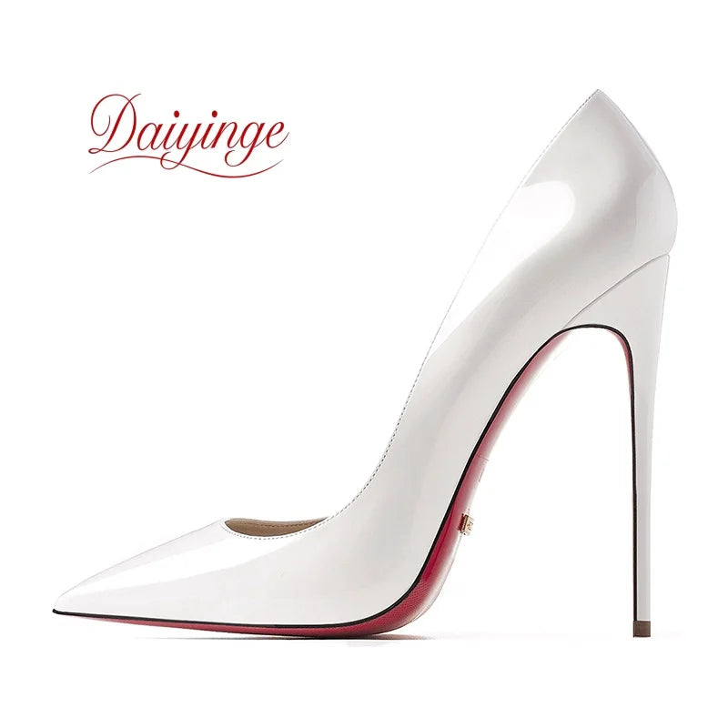 Elegant Woman Heeled Shoes 2026 Trend Luxury Red Bottoms High Heels Pointed Toe Stiletto Pumps 12 cm Party Dress Wedding Shoes 2026