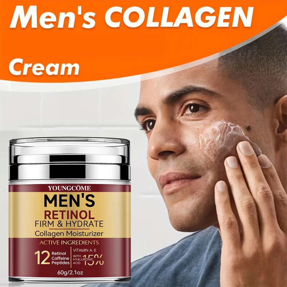 Men's Retinol Firming Face Cream Skincare Moisturizing Collagen Brightening Smooth Wrinkles Facial Face Men Skin Care Treatment.2026 Crema facial para hombres con retinol — reafirma, hidrata, aclara y suaviza arrugas.