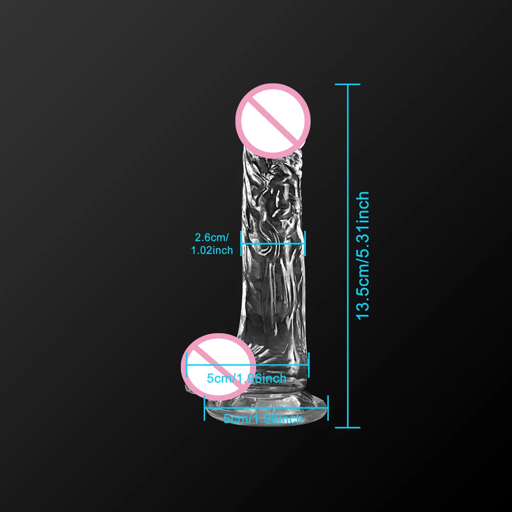 Realistic Transparent Dildo for Women Silicone Realistic Fake Dick Penis with Strong Suction Cup Hands-Free Adult Sex Toy 2026