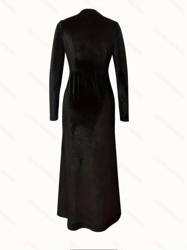 Dresses for Women New Slim Long Sleeve V-Neck Women Dress Elegant Black Velvet Long Dress Women Vestidos De Verano Mujer Q2613 Elegant Evening Dress 2026