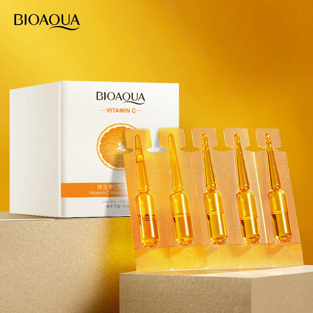 20 piezas BIOAQUA Suero de Vitamina C — Hidratante, Refrescante, Aclarante, Nutritivo, Antienvejecimiento, Esencia Facial para el Cuidado de la Piel.