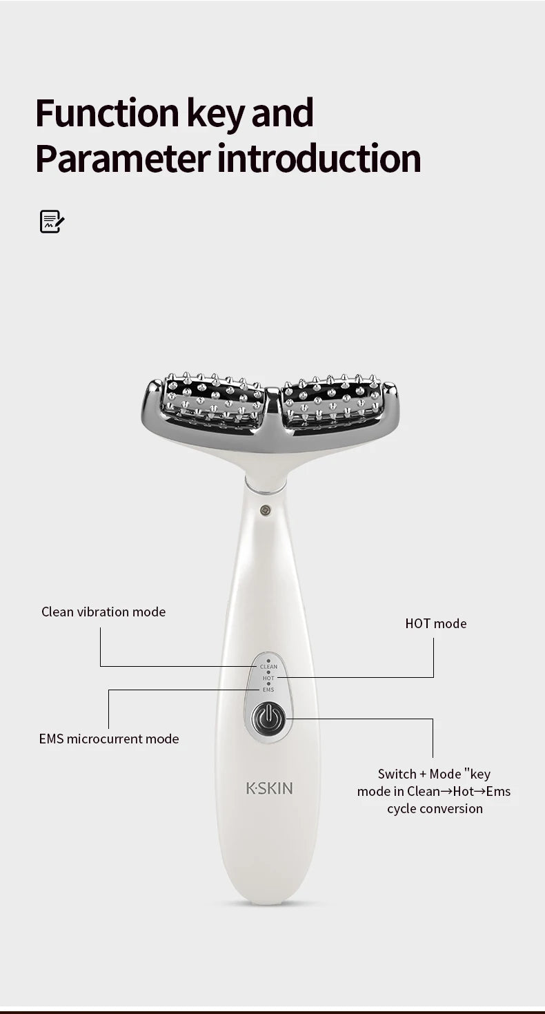 K-SKIN EMS Face Beauty Instrument Beauty Neck Massager Micro-Current Vibration Color light Senility Face Massager  Skin Care. 2026 MASAJIADOR PARA CUELLO Y MANDIBULA. ELECTRICO QUE MEJORA LA CIRCULACION Y ALINEACION