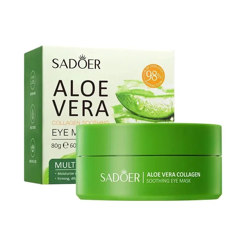 Aloe Vera Collagen Eye Mask Anti Dark Circles Removal Eyes Bags Moisturizing Firming Eye Patches Eyes Skin Care Products 60pcs 2026 Eliminador de Ojeras