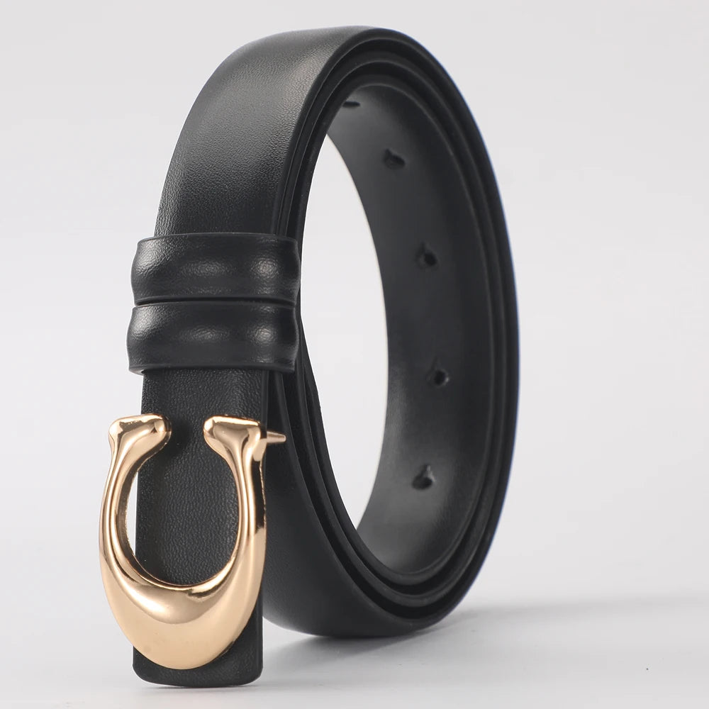 High-quality Women's Fashionable Belt C-shaped Buckle Smooth Buckle Temperament Double-sided Gift For Mother Using Belt 2026