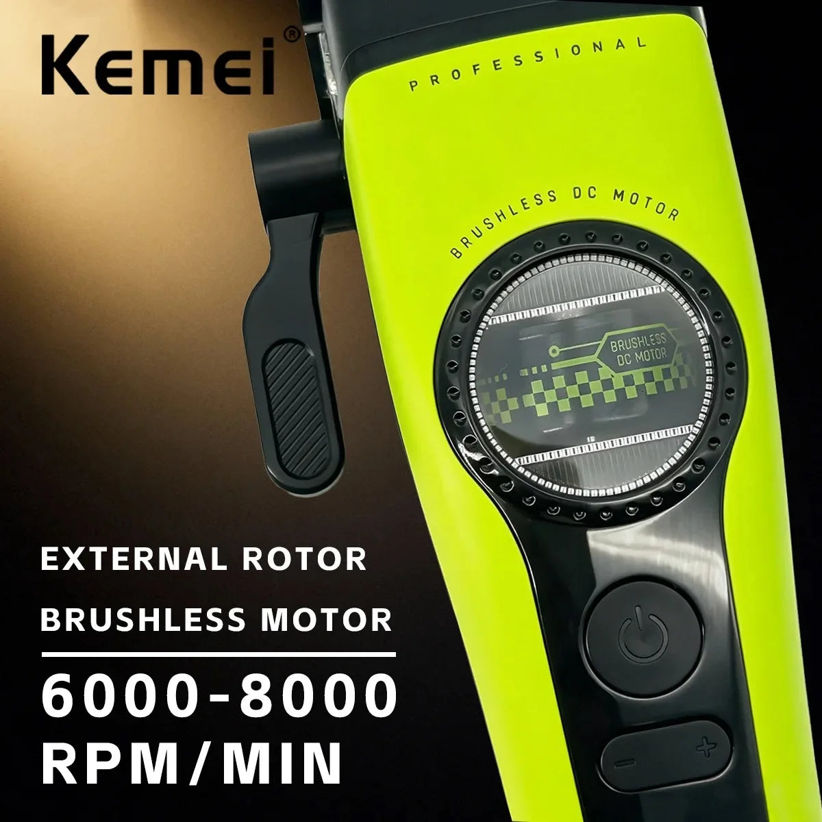 Kemei 1593 1595 Hair Trimmers Professional Barber Hair Clippers F1 -Super Engine External Brushless Motor Hair Cutting Machine 2026