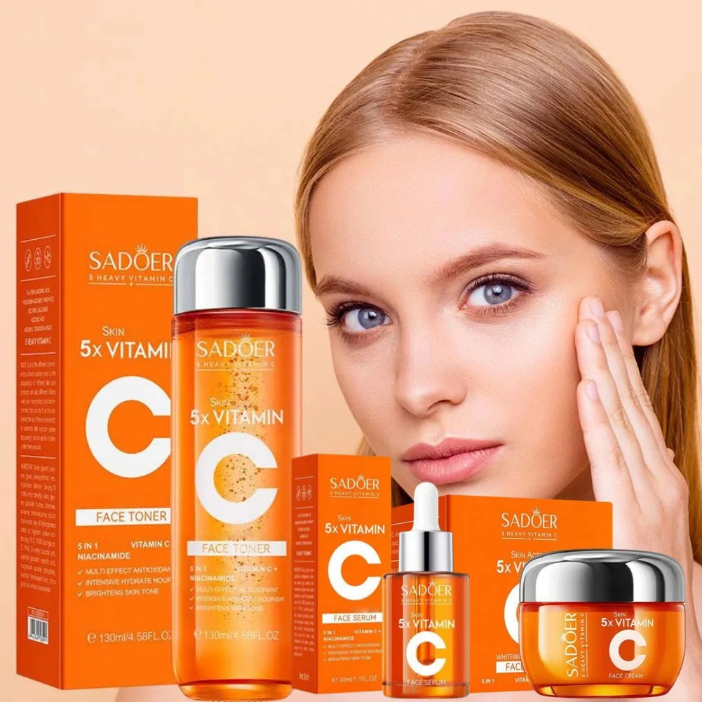 Vitamin C Firming&lifting Skincare Set Moisturizing Brightening Essence Revitalizing Skin Repair Serum Cream. 2026 FACIAL TONIFICADOR E HIDRATANTE VITAMINA C. PROTECTOR ANTI ARRUGAS
