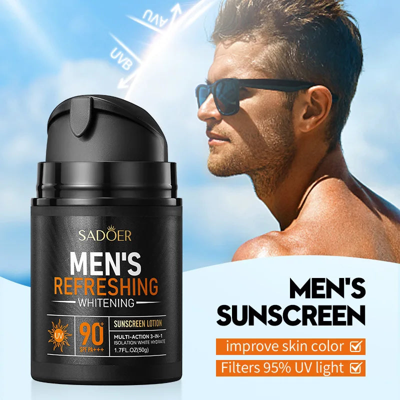 SADOER Men's Skin Care Sets Moisturizing Face Cream Facial Mask Lip Balm Sunscreen Cleanser Eye Cream Men Skin Care Kit.2026 ACLARADOR DE ROSTRO PARA HOMBRE. PROTECCION CONTRA OJERAS. CONTRA ACNES