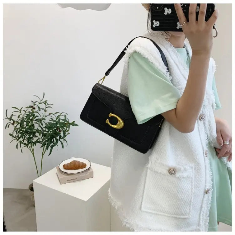 This year's new fashionable underarm shoulder bag with two shoulder straps and a diagonal small square bag 2026