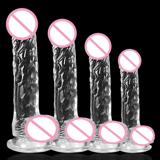 Realistic Transparent Dildo for Women Silicone Realistic Fake Dick Penis with Strong Suction Cup Hands-Free Adult Sex Toy 2026