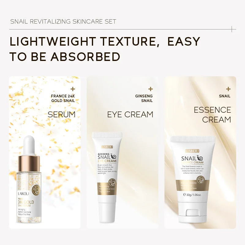 3pcs/set LAIKOU Vitamin C 24K Golden Sakura Skin Care Sets Face Cream Serum Eye Cream Moisturizing Anti Wrinkles Face Care Kit.2026 SKIN CARE REJUVENECEDOR, HUMECTANTE FACIAL