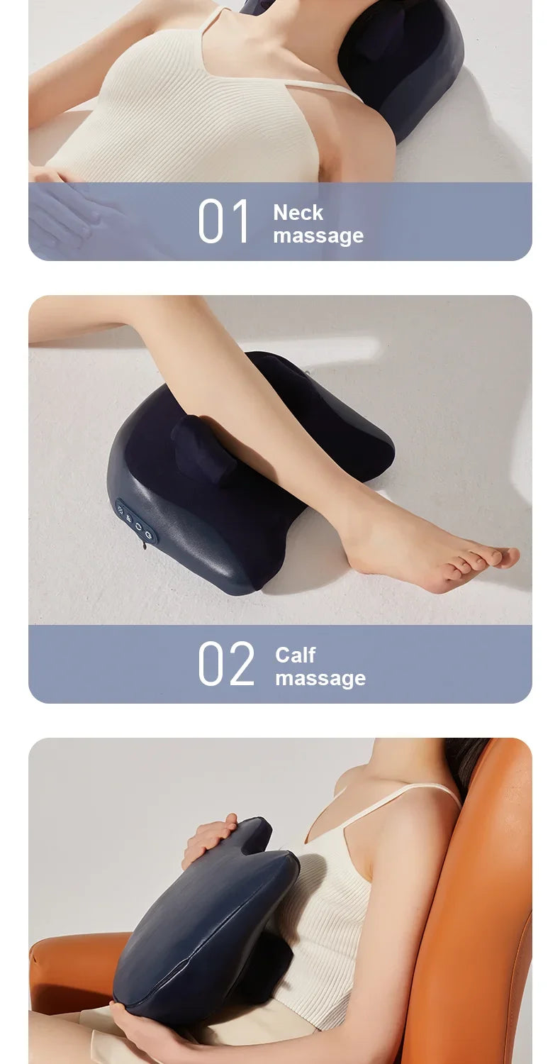 JAIYORL Almohada Masajeadora Eléctrica para Trapecio — Inalámbrica para Auto y Hogar, con Calor, para Cintura, Cuello, Piernas y Cervical, Masaje Shiatsu con Amasado