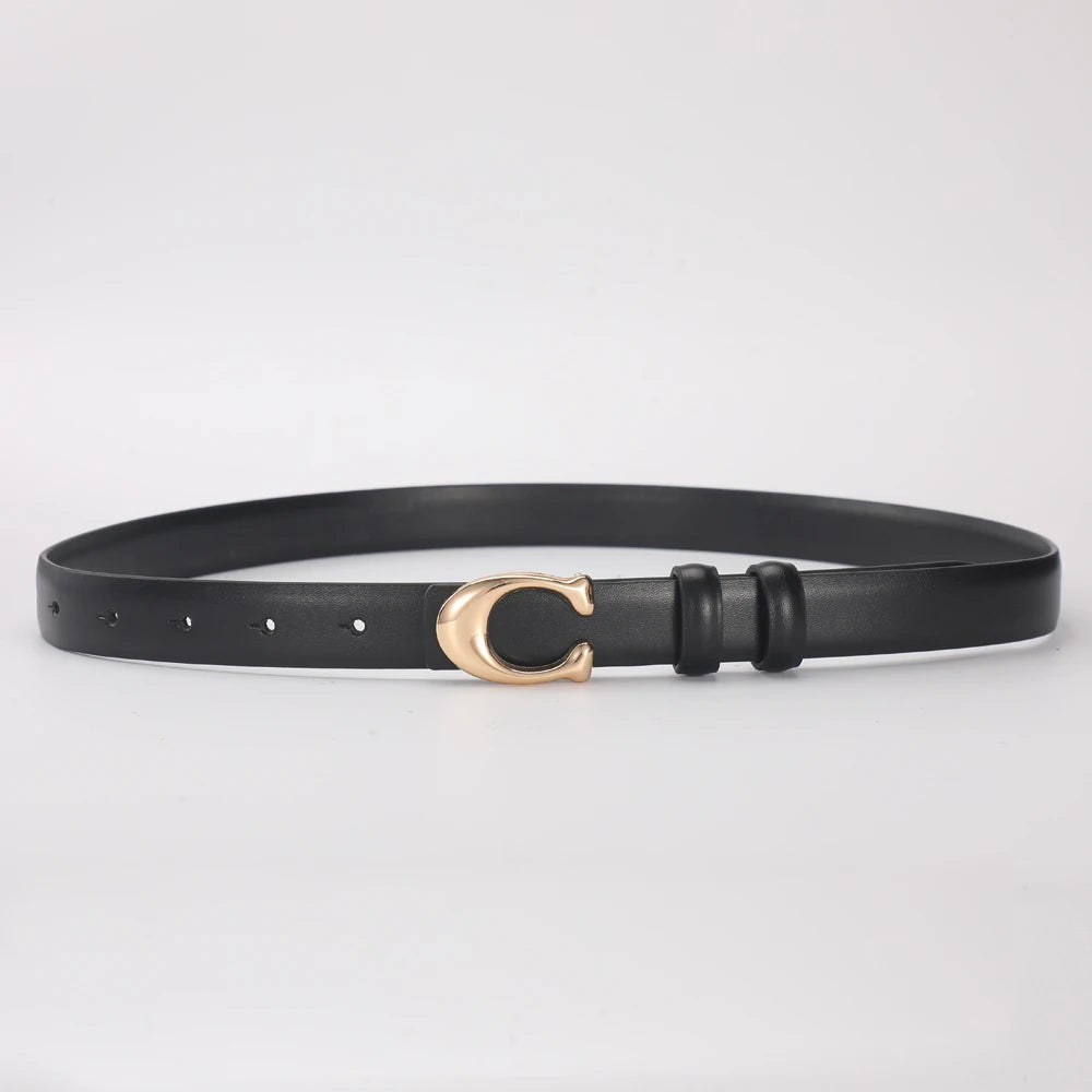 High-quality Women's Fashionable Belt C-shaped Buckle Smooth Buckle Temperament Double-sided Gift For Mother Using Belt 2026
