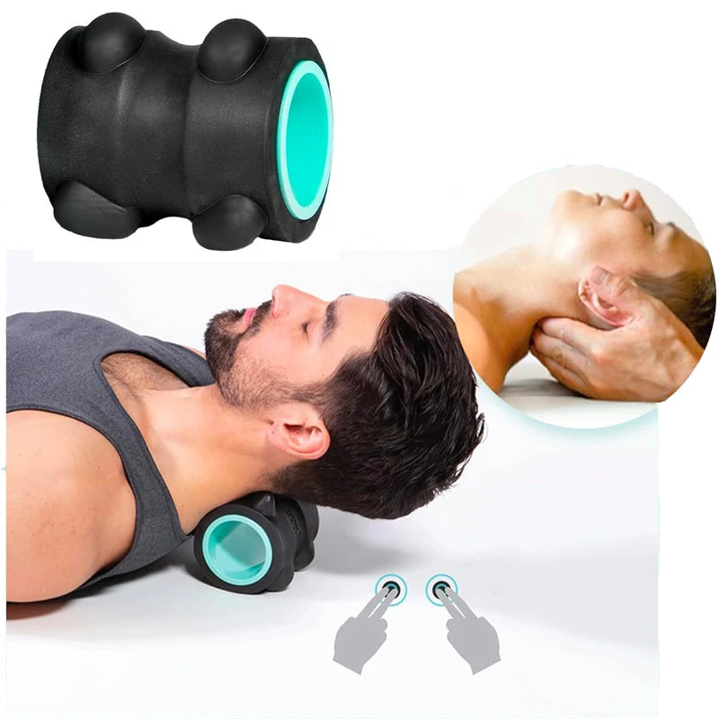 Masajeador de Cuello — Alivia Dolor de Cuello y Dolor de Cabeza, Restaura la Columna y Cuida el Cuerpo mediante Liberación de Presión con el Pulgar