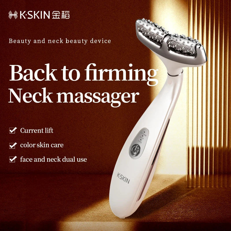 K-SKIN EMS Face Beauty Instrument Beauty Neck Massager Micro-Current Vibration Color light Senility Face Massager  Skin Care. 2026 MASAJIADOR PARA CUELLO Y MANDIBULA. ELECTRICO QUE MEJORA LA CIRCULACION Y ALINEACION