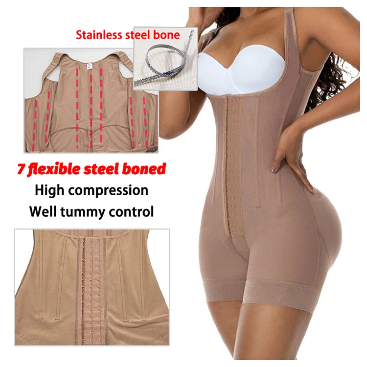 Fajas Colombianas Postquirúrgicas, Moldeadoras y Compresoras, Entrenador de Cintura, Levanta Glúteos, Ropa Moldeadora para Mujer, Moldeador Corporal Completo, Faja de Compresión BBL. Material Duradero.