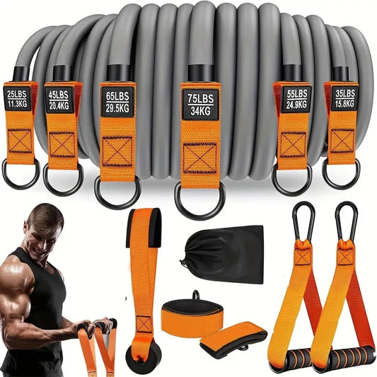 Resistance strap with handle: used for muscle training, strength building, body shaping, yoga, home fitness equipment - natural. Ligas Elasticas Extra duraderas para Crecimiento Muscular 2026