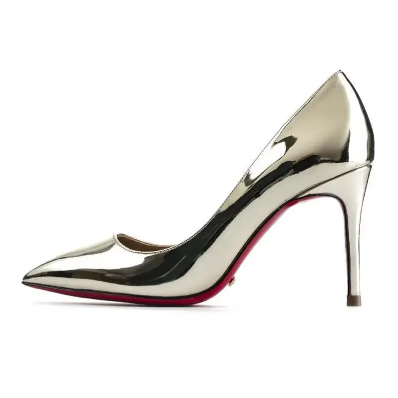 Plus Size 34-44 Sexy Red Shoes Dress Party Wedding High Heels Rubber Bottom Pointed Toe Spring Shallow Women Pumps 2025