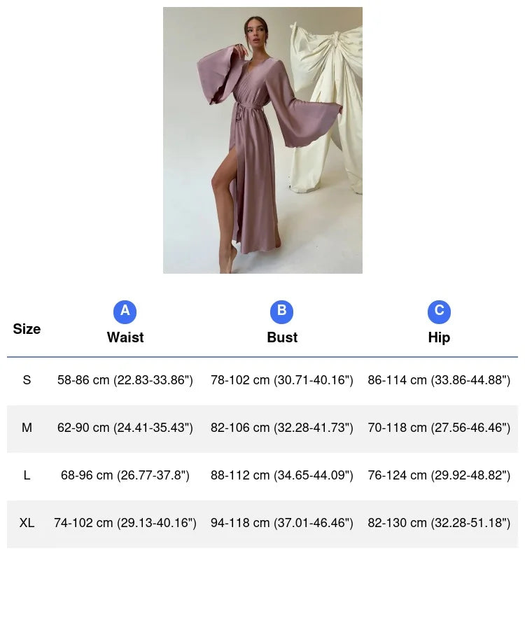 Women's Dress New Spring Summer Satin Loose Robe Sexy High Waisted Split Party Dresses Casual Multi-Color Lace Up Dress Vestidos 2026 High Elegance