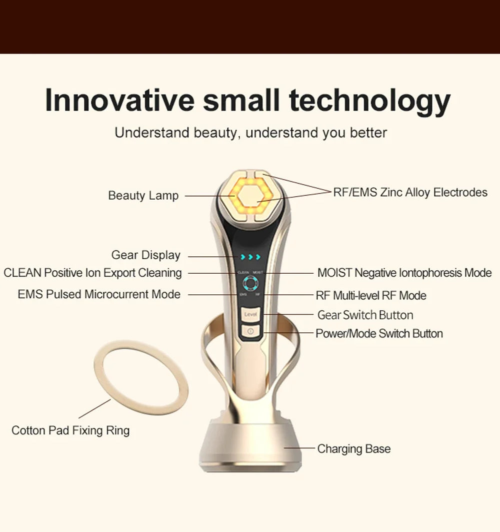 NEW Face Beauty Care Devices Multifunction Photon Skin EMS Massage Red Blue Light Anti Aging Tighten Wrinkle Removal Skin Care. 2026 DISPOSITIVO PARA LIMPIEZA FACIAL. AYUDA EL ESTIRAMIENTO.