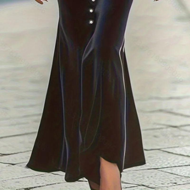 Dresses for Women New Slim Long Sleeve V-Neck Women Dress Elegant Black Velvet Long Dress Women Vestidos De Verano Mujer Q2613 Elegant Evening Dress 2026