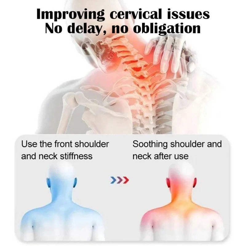 Almohada Masajeadora de Cuello — Eléctrica con Compresión Caliente, Masaje Vibratorio, Almohada Cervical para Dormir y Relajación, Espuma Viscoelástica con Soporte para la Columna
