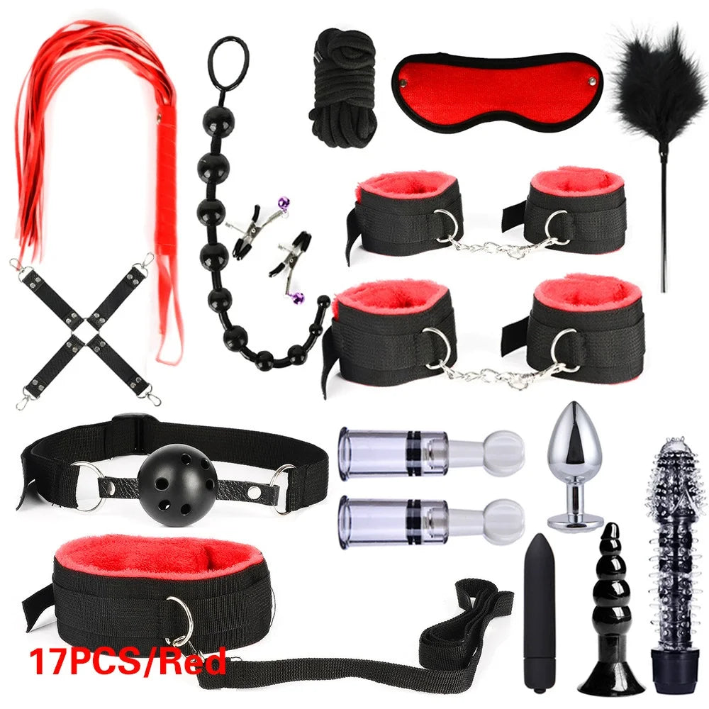Niusida Sex Products Erotic Toys for Adults BDSM Sex Bondage Set Handcuffs Nipple Clamps Gag Whip Rope Sex Toys For Couples 2026