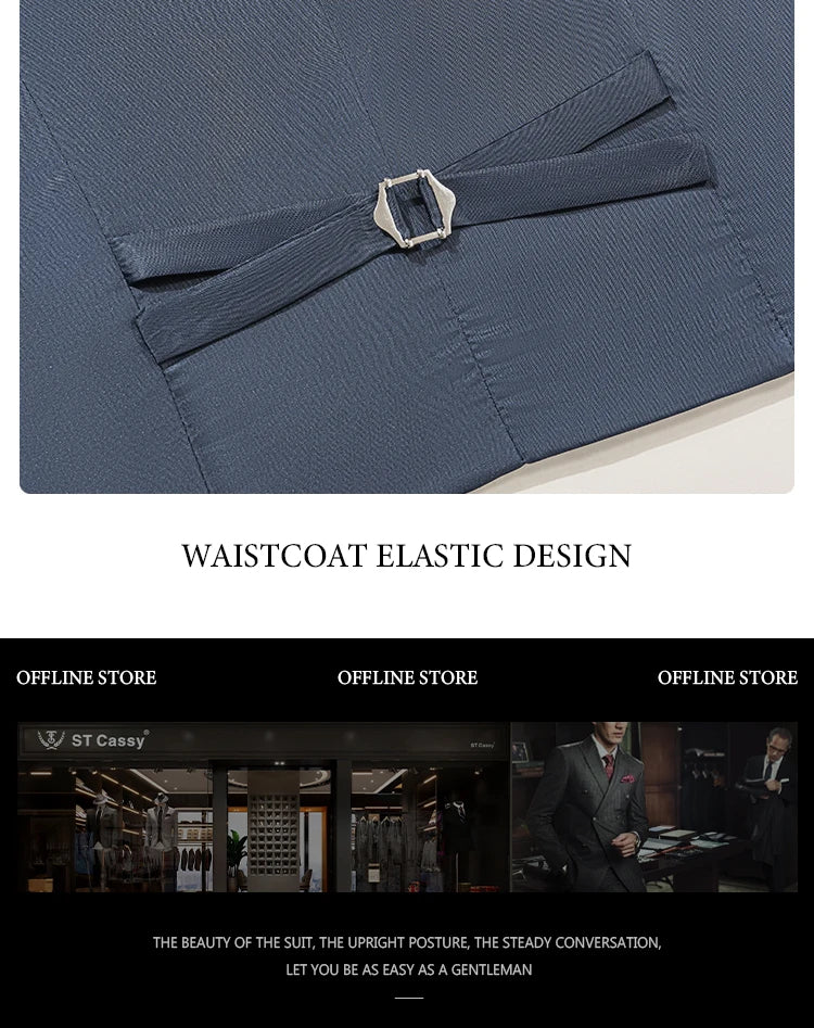 ST Cassy high quality suit men complete 3 pieces luxury Elegant Slim Fit Male Groom Wedding Party Dress Suit Business Office. 2026 Trajes Para Hombre, Bodas, Bautizos, Ocasion Elegante