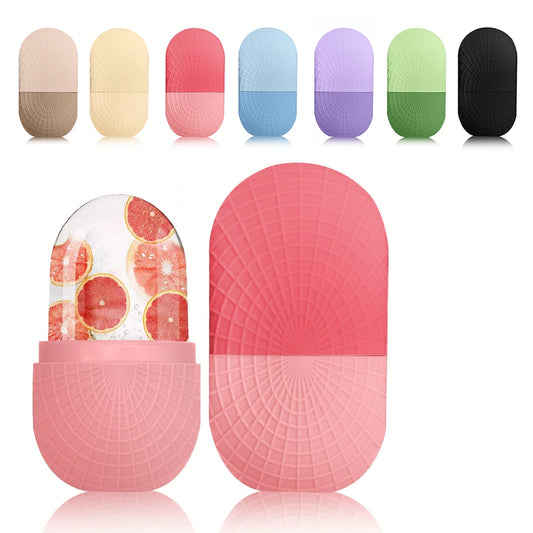 Rodillo de Hielo para Rostro y Ojos, Rodillo de Hielo Facial de Belleza, Masaje Facial con Hielo de Silicona, Reutilizable, Hermético, Herramienta de Cuidado de la Piel.