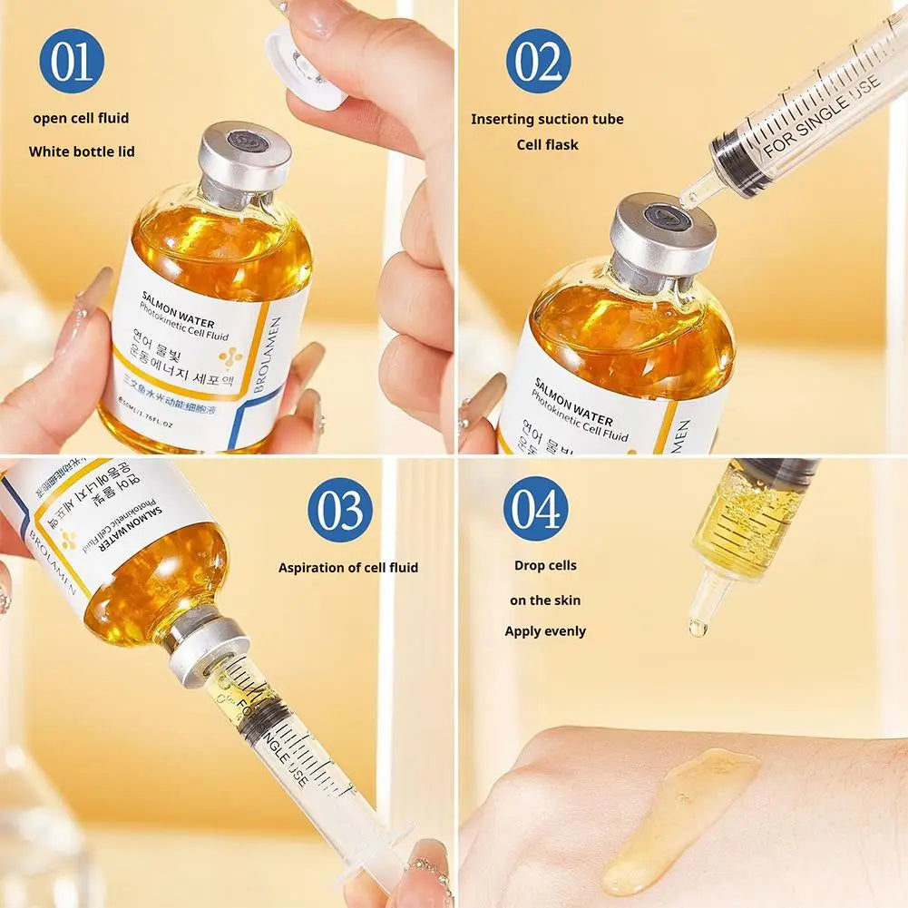 Skin Rejuvenation Essence Salmon Wrinkle Serum Strengthen Skin Barrier Function 24 Hours Continuous Hydration Fiming Care. 2026 REJUVENECEDOR FACIL DE SALMON, ANTI ARRUGAS