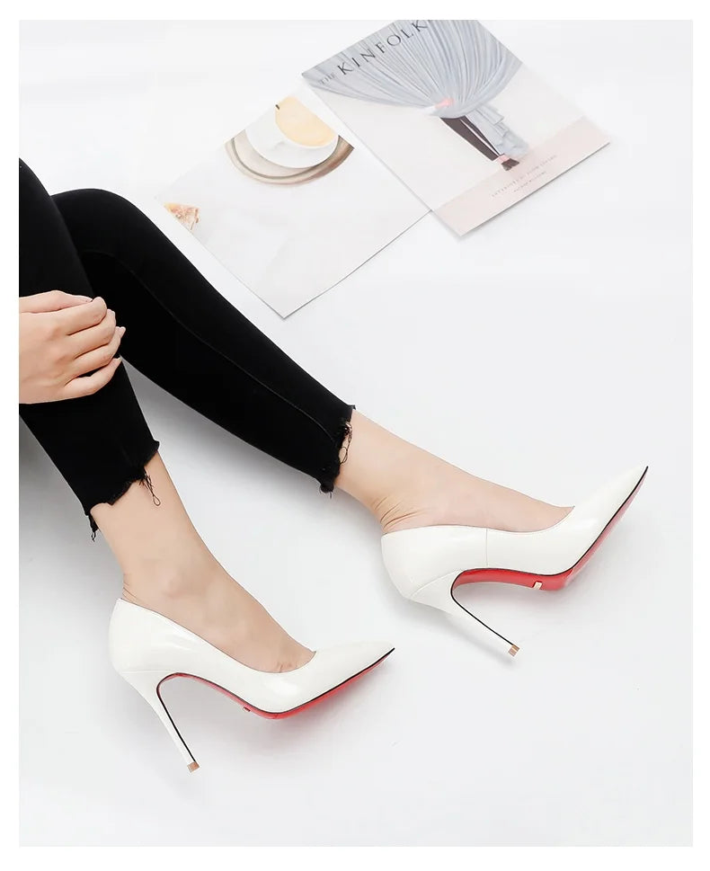 Elegant Woman Heeled Shoes 2026 Trend Luxury Red Bottoms High Heels Pointed Toe Stiletto Pumps 12 cm Party Dress Wedding Shoes 2026